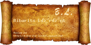 Bibarits Lóránt névjegykártya